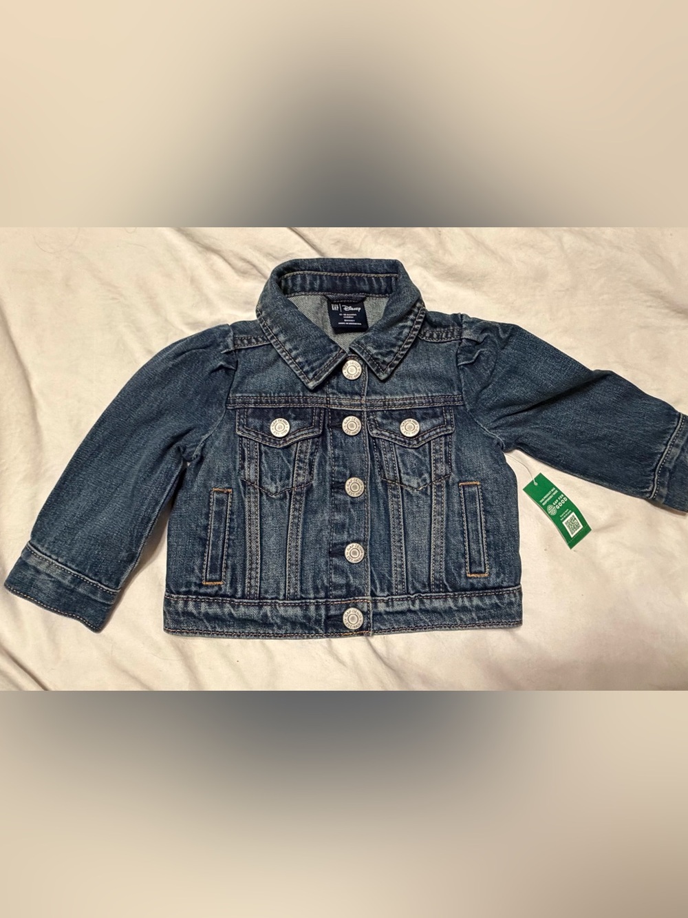 NEW Baby Gap Disney Appliquéd Minnie Mouse Jean Jacket Toddler Girl Size 12-18 M - Picture 4 of 16